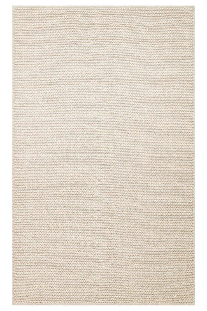 JADE BASKETWEAVE BEIGE Naturel Kazak Örgü Desenli El Dokuma Örgü Halı - HALI VAGONU