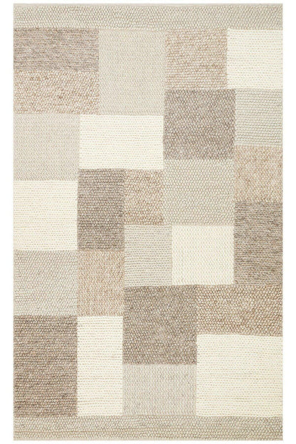 JADE CORBIN NATURAL Naturel Kazak Örgü Desenli El Dokuma Örgü Halı - HALI VAGONU