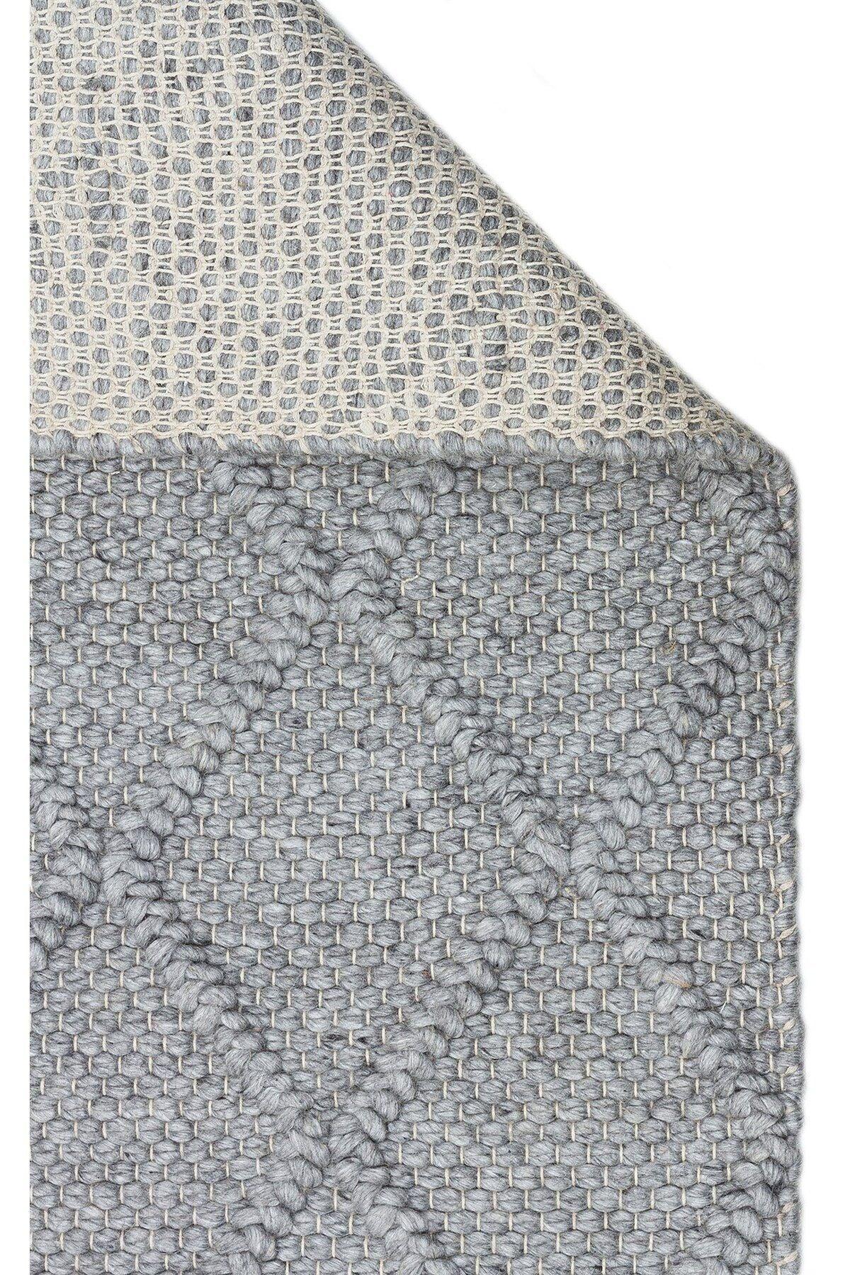 JADE DIAMOND GREY Naturel Kazak Örgü Desenli El Dokuma Örgü Halı - HALI VAGONU