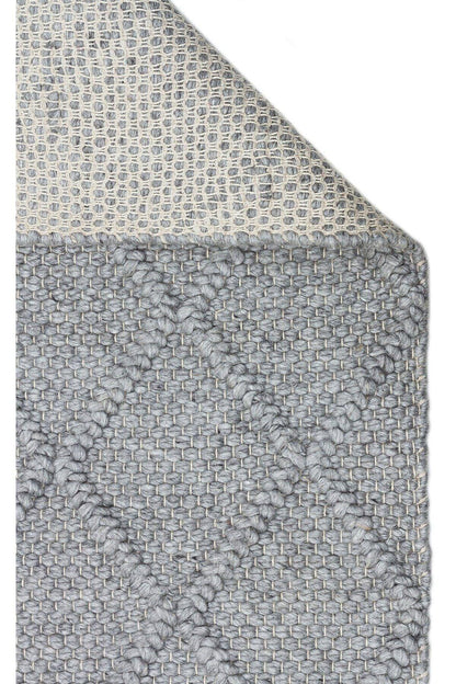 JADE DIAMOND GREY Naturel Kazak Örgü Desenli El Dokuma Örgü Halı - HALI VAGONU