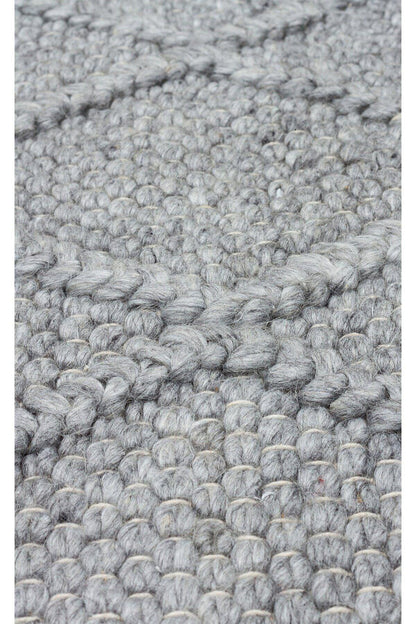 JADE DIAMOND GREY Naturel Kazak Örgü Desenli El Dokuma Örgü Halı - HALI VAGONU