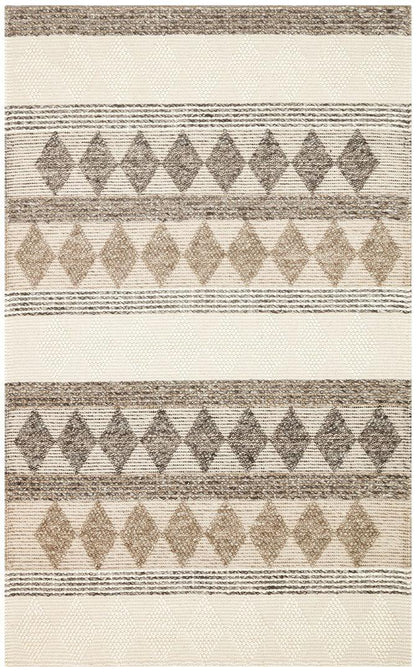 JADE JD 01 GREY Naturel Kazak Örgü Desenli El Dokuma Örgü Halı - HALI VAGONU