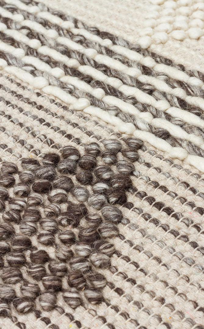JADE JD 01 GREY Naturel Kazak Örgü Desenli El Dokuma Örgü Halı - HALI VAGONU