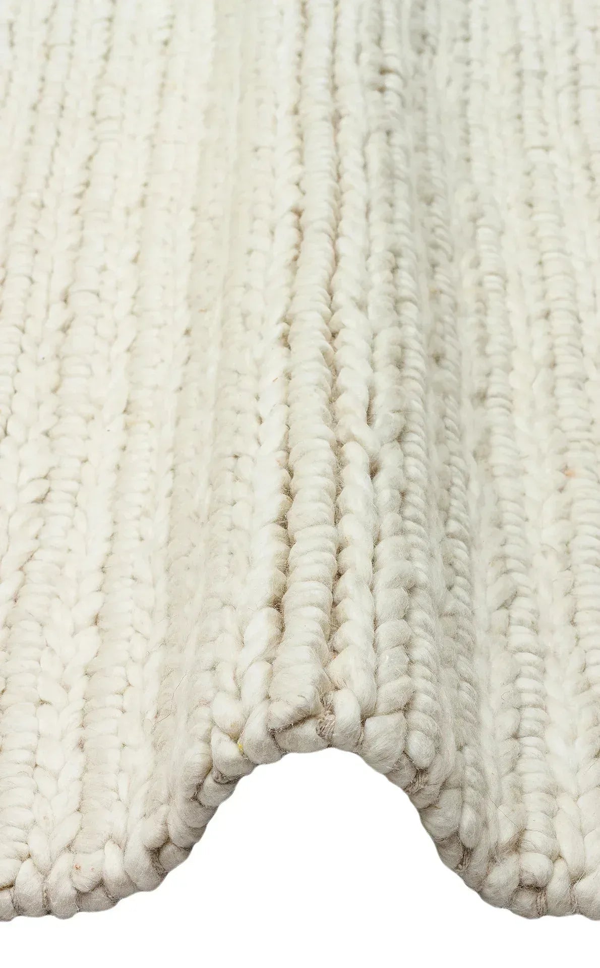 JADE JD 07 WHİTE Naturel Kazak Örgü Desenli El Dokuma Örgü Halı - HALI VAGONU