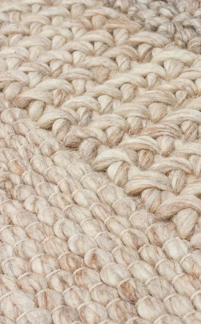 JADE LANGDON NATURAL Naturel Kazak Örgü Desenli El Dokuma Örgü Halı - HALI VAGONU