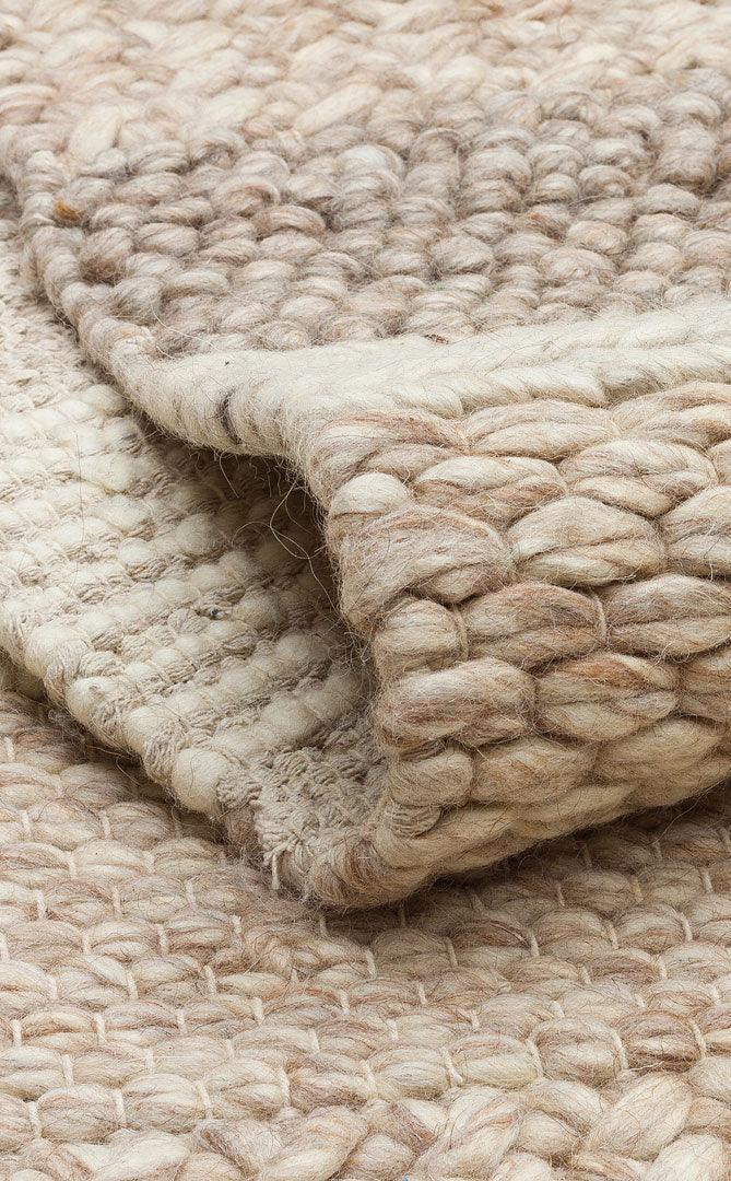 JADE LANGDON NATURAL Naturel Kazak Örgü Desenli El Dokuma Örgü Halı - HALI VAGONU