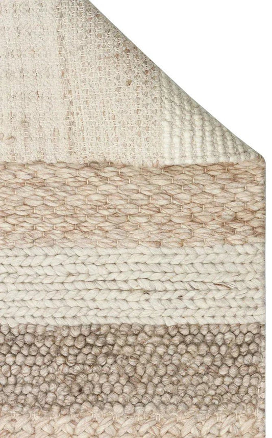 JADE LANGDON NATURAL Naturel Kazak Örgü Desenli El Dokuma Örgü Halı - HALI VAGONU