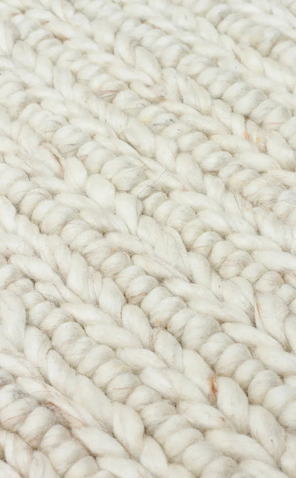 JADE LD 07 L.BEIGE Naturel Kazak Örgü Desenli El Dokuma Örgü Halı - HALI VAGONU