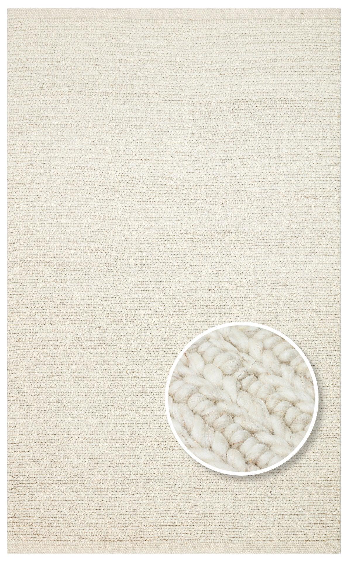 JADE LD 07 L.BEIGE Naturel Kazak Örgü Desenli El Dokuma Örgü Halı - HALI VAGONU