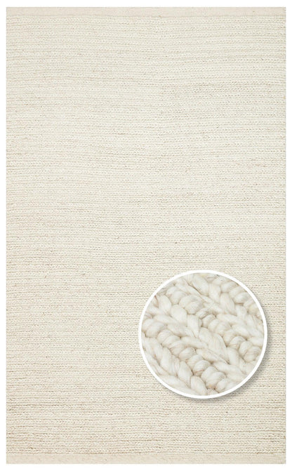 JADE LD 07 L.BEIGE Naturel Kazak Örgü Desenli El Dokuma Örgü Halı - HALI VAGONU