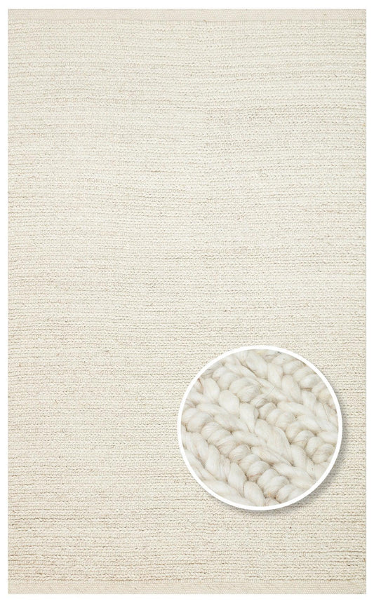 JADE LD 07 L.BEIGE Naturel Kazak Örgü Desenli El Dokuma Örgü Halı - HALI VAGONU