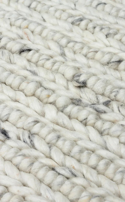 JADE LD 07 L.GREY Naturel Kazak Örgü Desenli El Dokuma Örgü Halı - HALI VAGONU