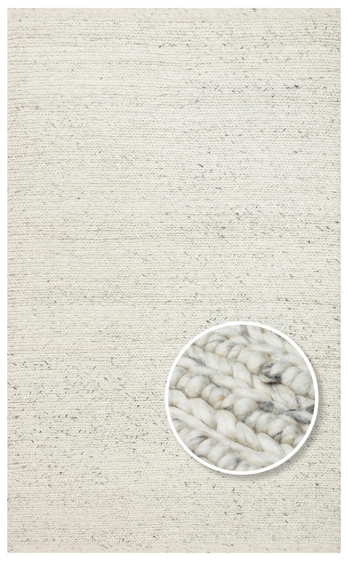 JADE LD 07 L.GREY Naturel Kazak Örgü Desenli El Dokuma Örgü Halı - HALI VAGONU