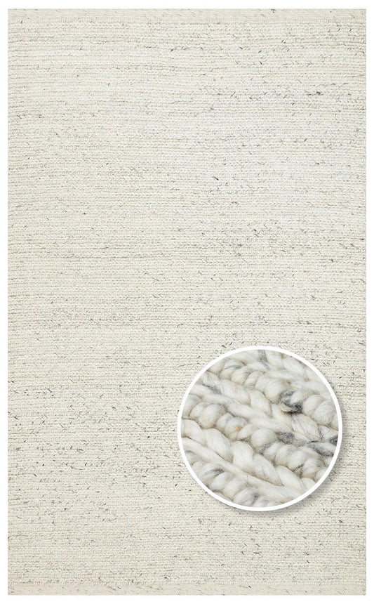 JADE LD 07 L.GREY Naturel Kazak Örgü Desenli El Dokuma Örgü Halı - HALI VAGONU