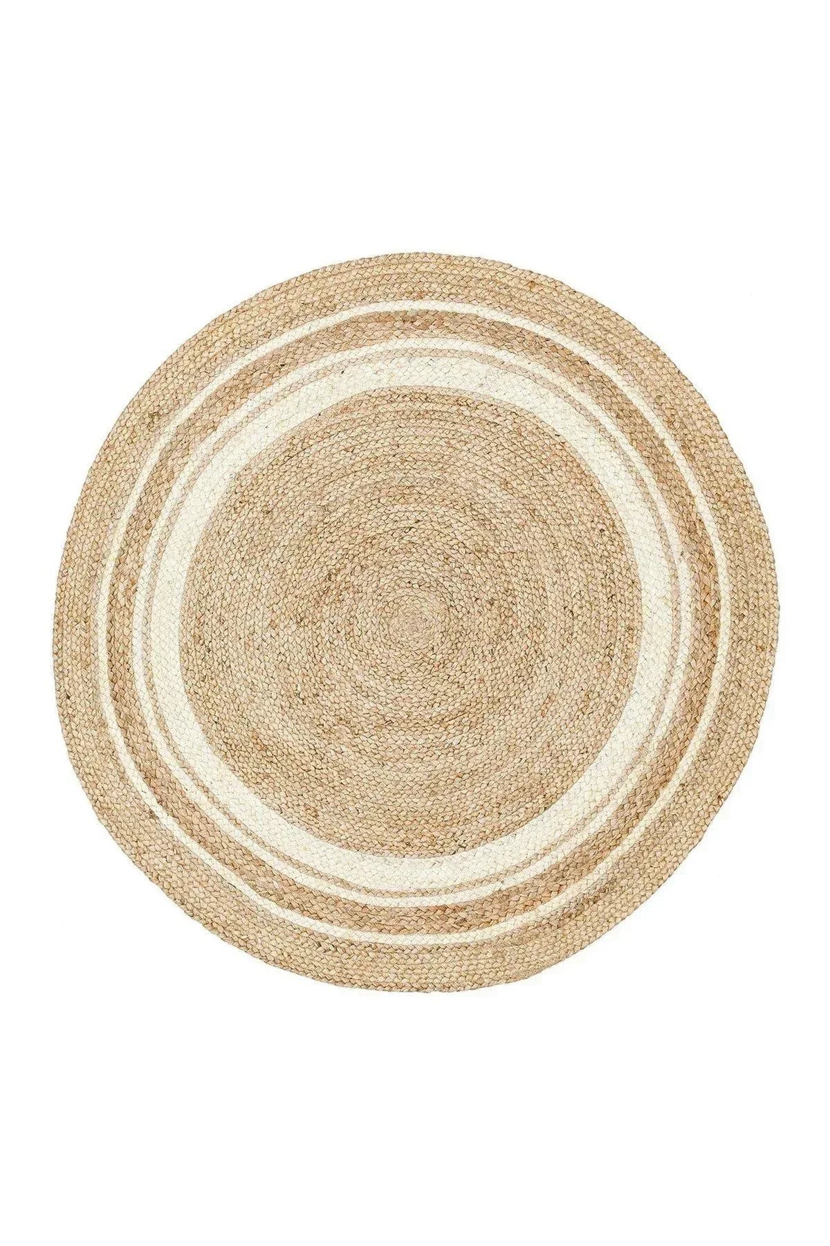 Juno Ech 01r Natural Whıte El Dokuma Naturel Jüt Hasır Halı - HALI VAGONU