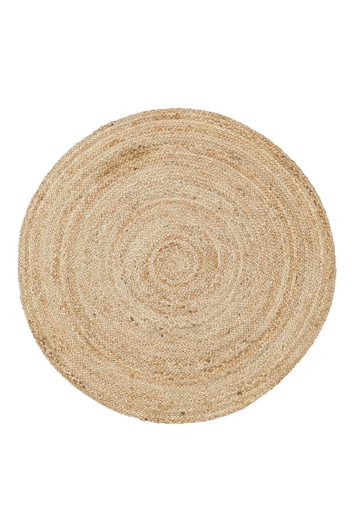 Juno Jüt Ech 01r Natural Flatweave El Dokuma Naturel Jüt Hasır Halı - HALI VAGONU
