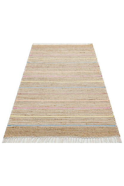 Juno Jüt Ech 05 Natural Multy Flatweave El Dokuma Naturel Jüt Hasır Halı - HALI VAGONU