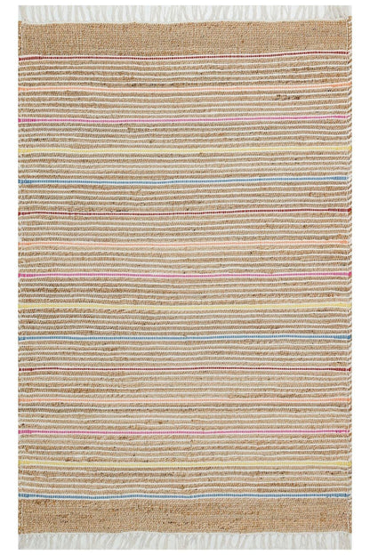 Juno Jüt Ech 05 Natural Multy Flatweave El Dokuma Naturel Jüt Hasır Halı - HALI VAGONU