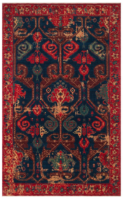 Kadim KDM 05 Red Vintage Anadolu Motiflerine Sahip Yeni Zellanda Yünü ile Üretilen El Emeği Yüksek Kara Tezgah Halısı - HALI VAGONU