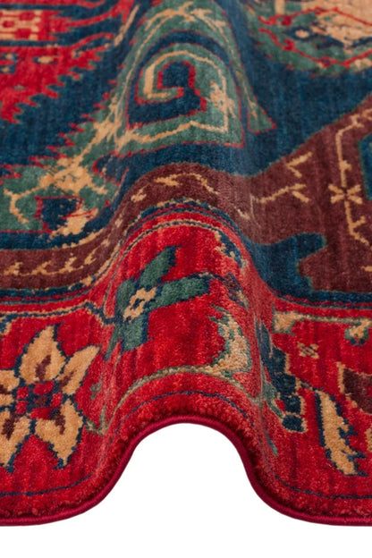 Kadim KDM 05 Red Vintage Anadolu Motiflerine Sahip Yeni Zellanda Yünü ile Üretilen El Emeği Yüksek Kara Tezgah Halısı - HALI VAGONU