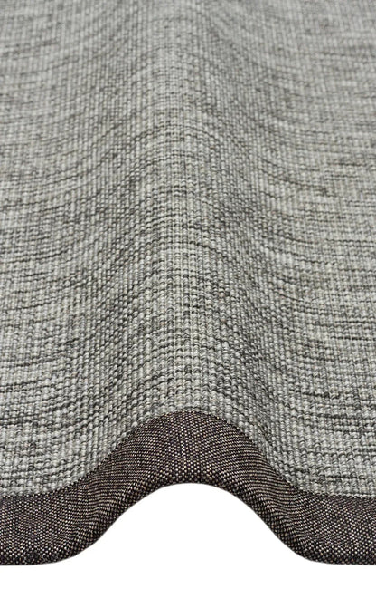 Kırçıllı Gri Kumaş Bordürlü Sisal Halı - El Yapımı, Dayanıklı, Modern Tasarım - ZHR_2705_Grey_BRD_Dark_Mix - HALI VAGONU