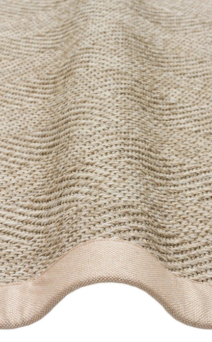 Krem Kumaş Bordürlü Balık Sırtı Desenli Bej Sisal Halı - El Yapımı, Dayanıklı, Modern Tasarım - ZHR_2704_L.Beige_BRD_Beige - HALI VAGONU