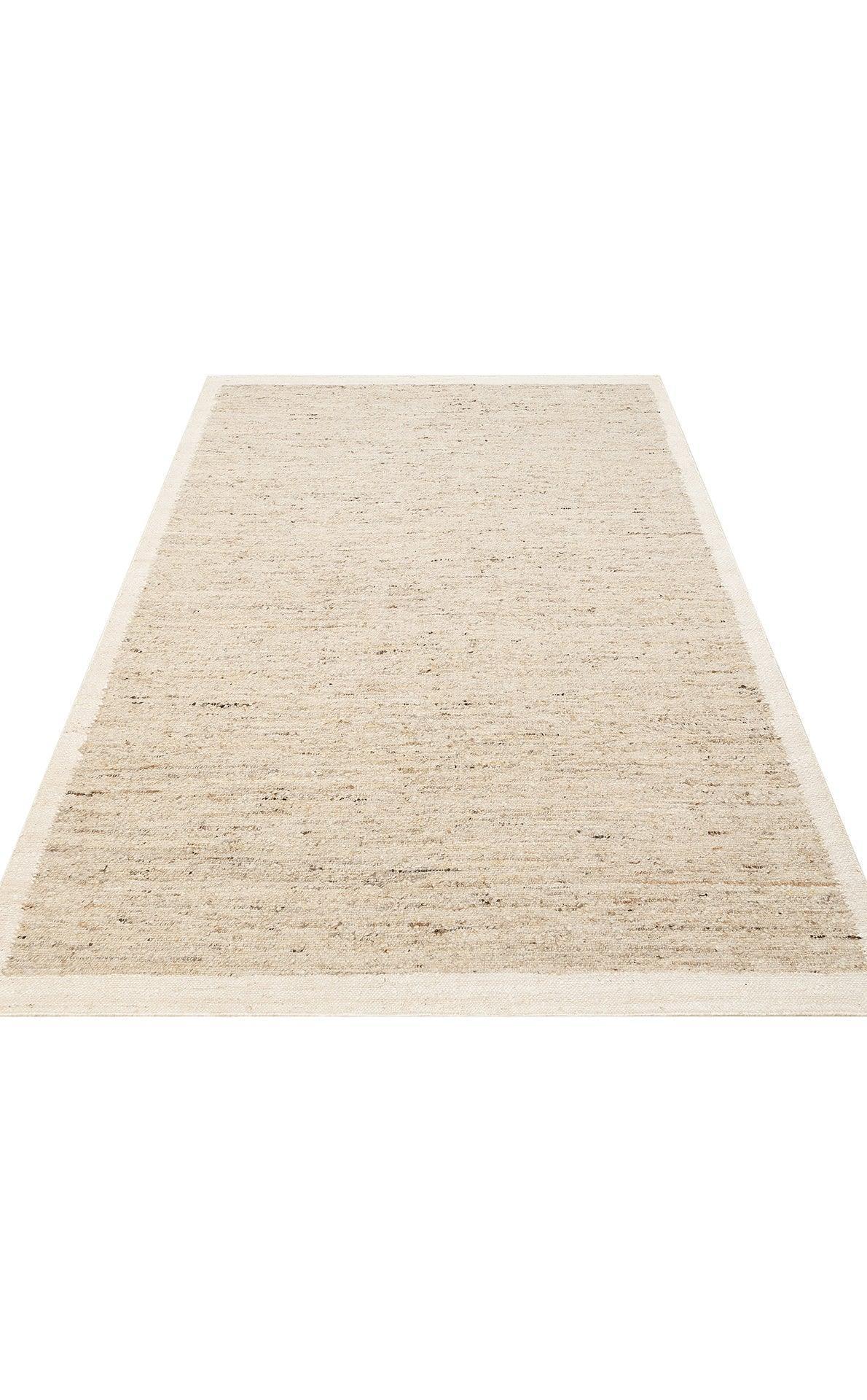 LHASA LHS 01 GREY CREAM Yün ve Jüt ile Üretilen Örme El Dokuma Halı - HALI VAGONU
