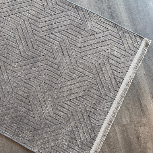 Lifos LFS01 Grey Yumuşak Dokulu Makinede Yıkanabilir Kaymaz Tabanlı Halı - HALI VAGONU