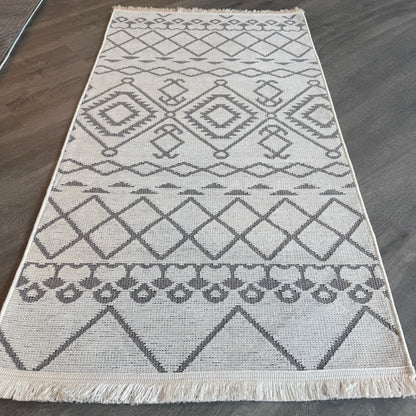 Lifos LFS02 Beyaz Yumuşak Dokulu Makinede Yıkanabilir Kaymaz Tabanlı Halı - HALI VAGONU
