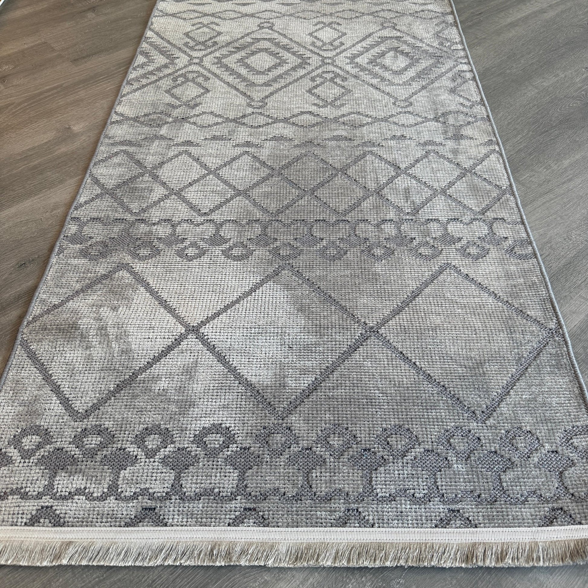 Lifos LFS02 Gri Yumuşak Dokulu Makinede Yıkanabilir Kaymaz Tabanlı Halı - HALI VAGONU