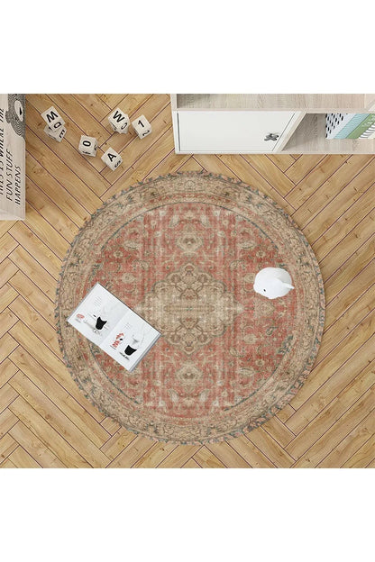 mars halı doğal tonlarında Patchwork temalı dekoratif Kilim Salon Halısı Saçaklı Yıkanabilen Halı - HALI VAGONU