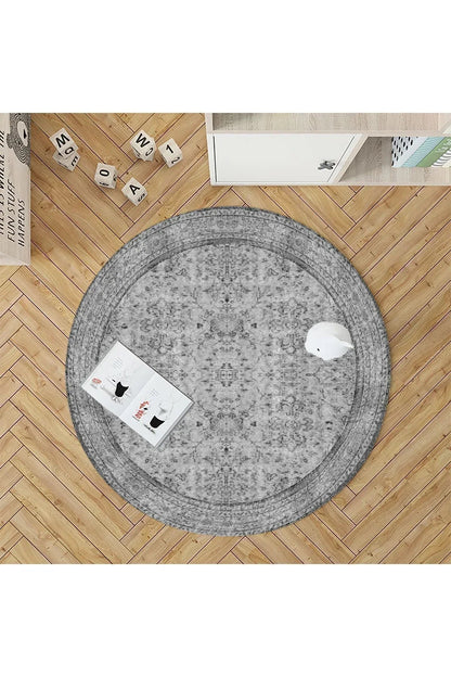 mars halı gri tonlarında Patchwork temalı dekoratif Kilim Salon Halısı Saçaklı Yıkanabilen Halı - HALI VAGONU