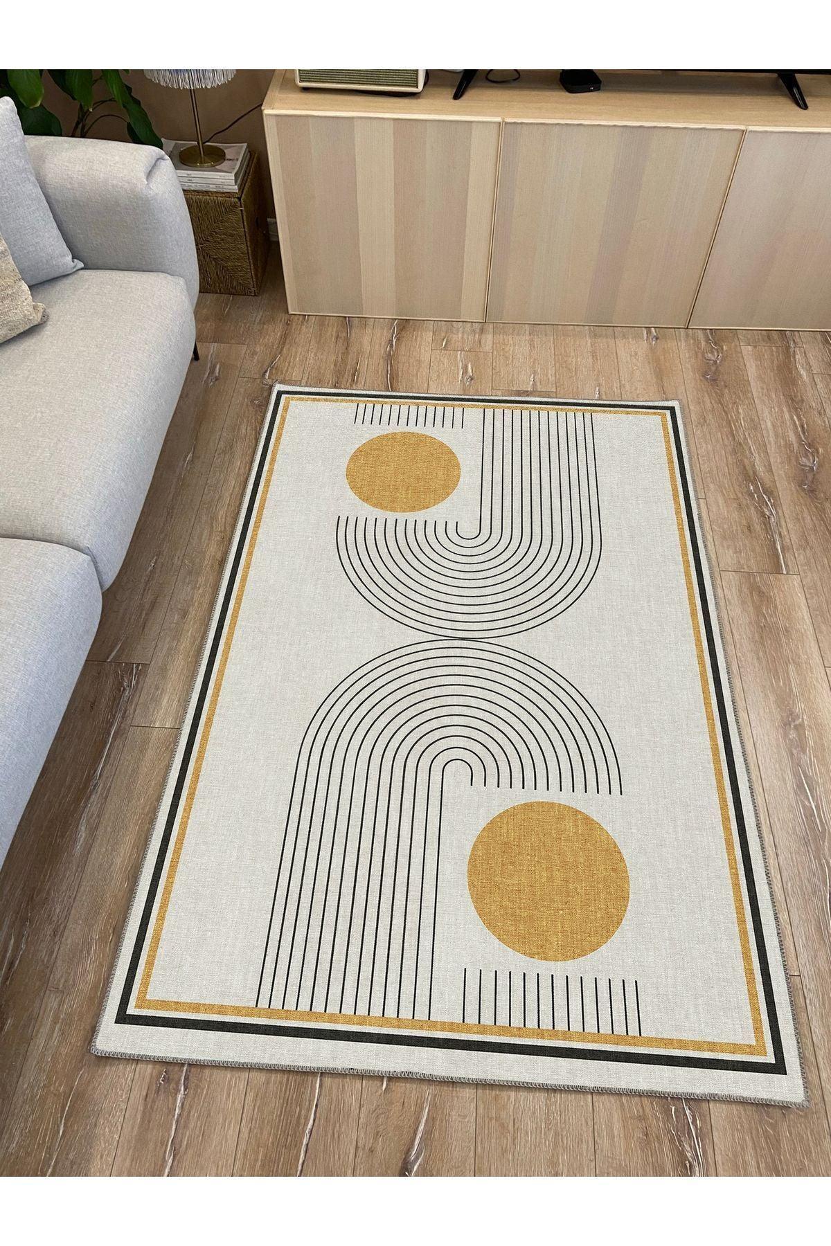Modern Stil soyut halı kilim bej halı iskandinav halı salon halısı peluş halı Yıkanabilen Halı - HALI VAGONU