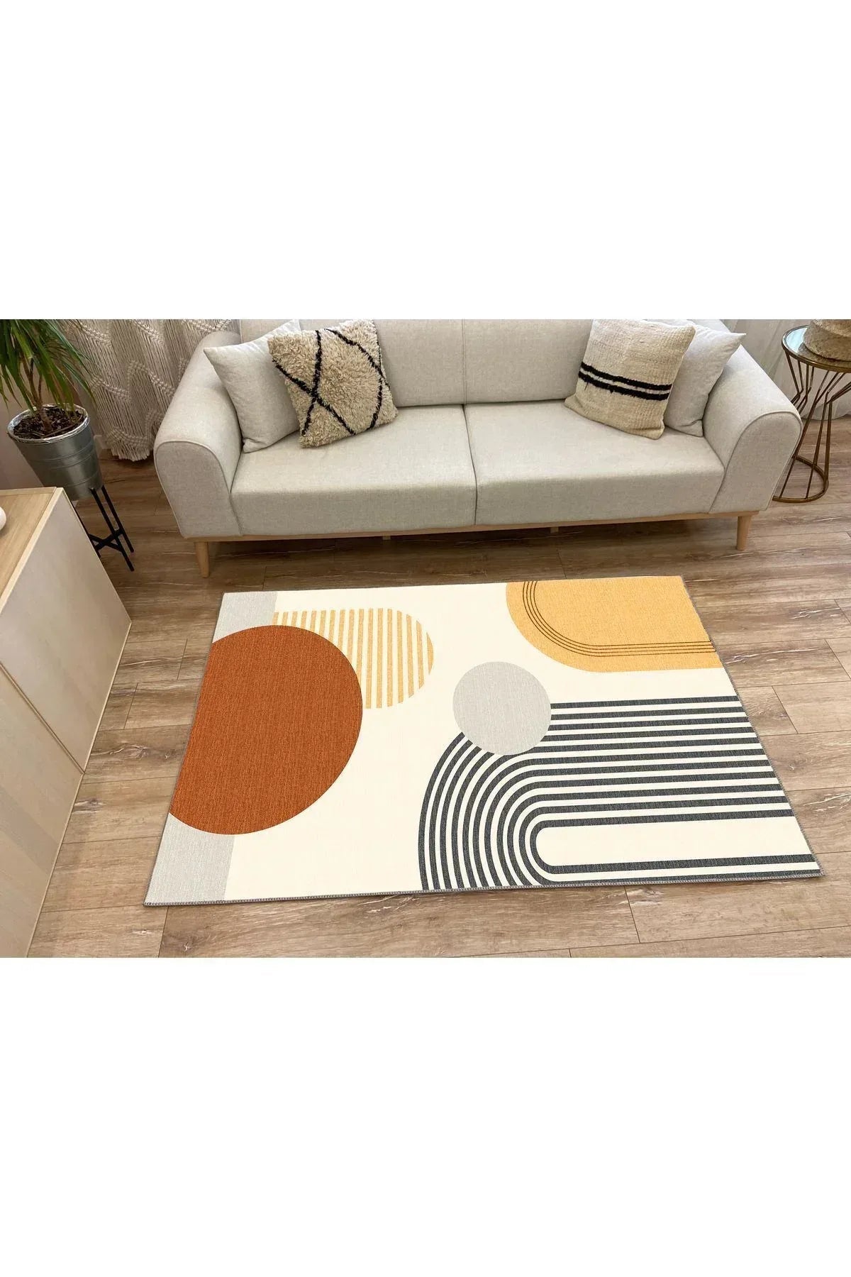 Modern Stil soyut halı kilim bej halı iskandinav halı salon halısı peluş halı Yıkanabilen Halı - HALI VAGONU