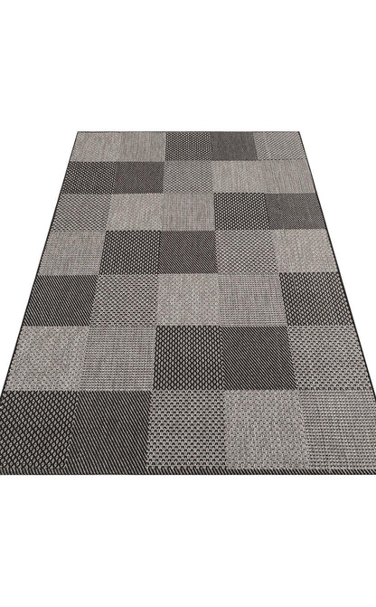 MONO 01 DARK GREY Hav Toz Vermez Kaymaz Tabanlı Sisal Halı - HALI VAGONU