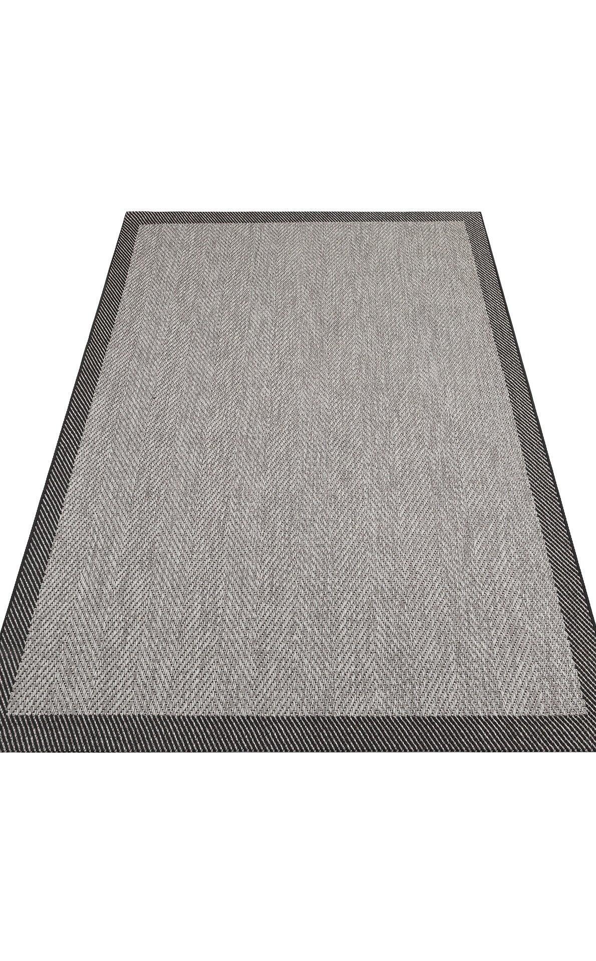 MONO 02 DARK GREY Hav Toz Vermez Kaymaz Tabanlı Sisal Halı - HALI VAGONU