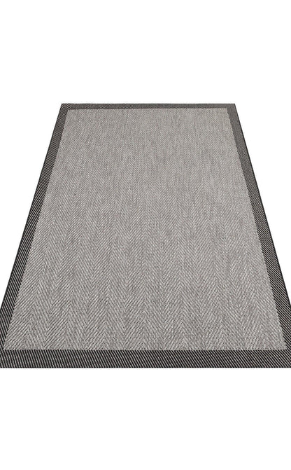 MONO 02 DARK GREY Hav Toz Vermez Kaymaz Tabanlı Sisal Halı - HALI VAGONU