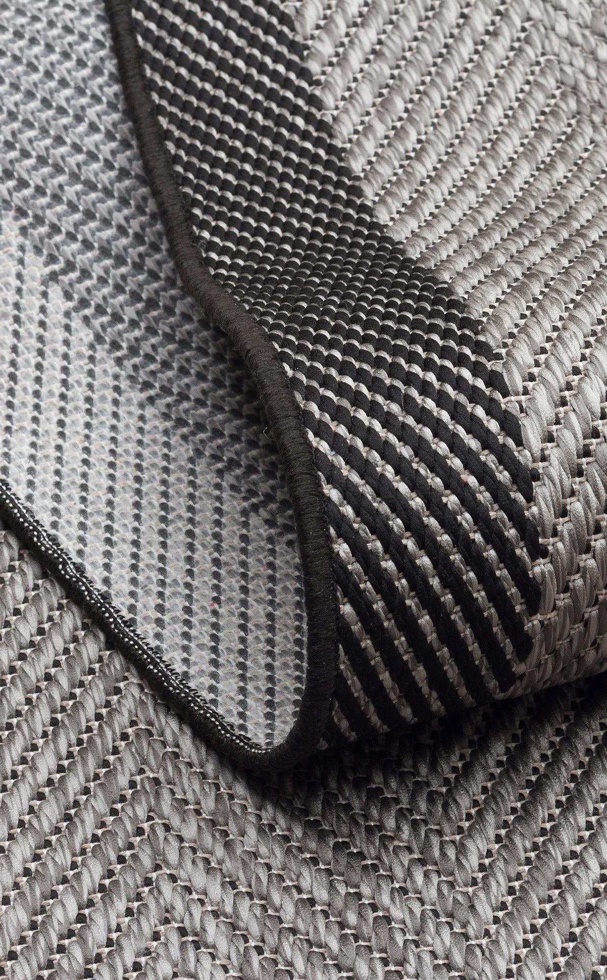 MONO 02 DARK GREY Hav Toz Vermez Kaymaz Tabanlı Sisal Halı - HALI VAGONU
