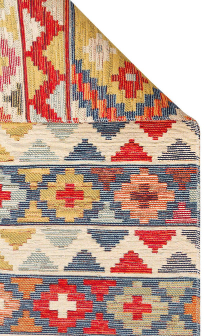 NOMAD 02 AQUA Yıkanabilir, Çift Taraflı Kullanıma Uygun Yumuşak Tuşeli Otantik Kilim - HALI VAGONU