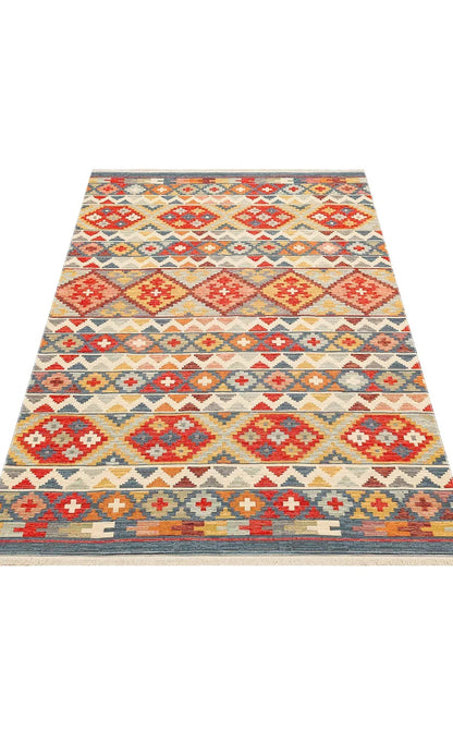 NOMAD 02 AQUA Yıkanabilir, Çift Taraflı Kullanıma Uygun Yumuşak Tuşeli Otantik Kilim - HALI VAGONU