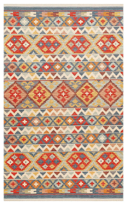 NOMAD 02 AQUA Yıkanabilir, Çift Taraflı Kullanıma Uygun Yumuşak Tuşeli Otantik Kilim - HALI VAGONU