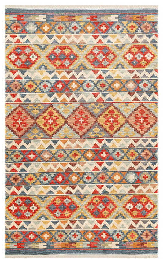 NOMAD 02 AQUA Yıkanabilir, Çift Taraflı Kullanıma Uygun Yumuşak Tuşeli Otantik Kilim - HALI VAGONU