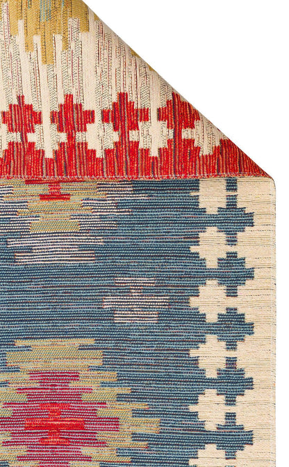 NOMAD 04 NAVY Yıkanabilir, Çift Taraflı Kullanıma Uygun Yumuşak Tuşeli Otantik Kilim - HALI VAGONU