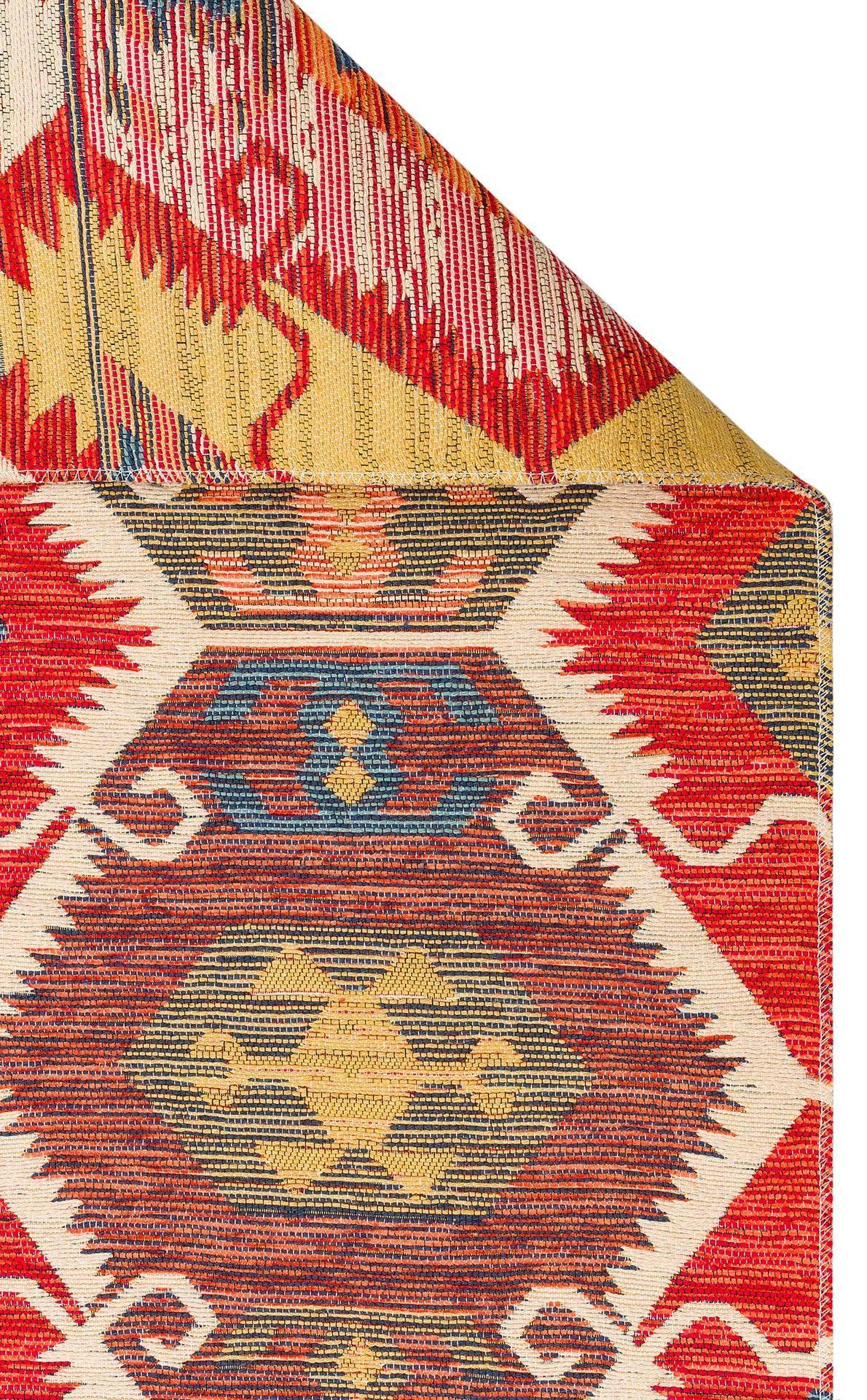 NOMAD 06 RED Yıkanabilir, Çift Taraflı Kullanıma Uygun Yumuşak Tuşeli Otantik Kilim - HALI VAGONU