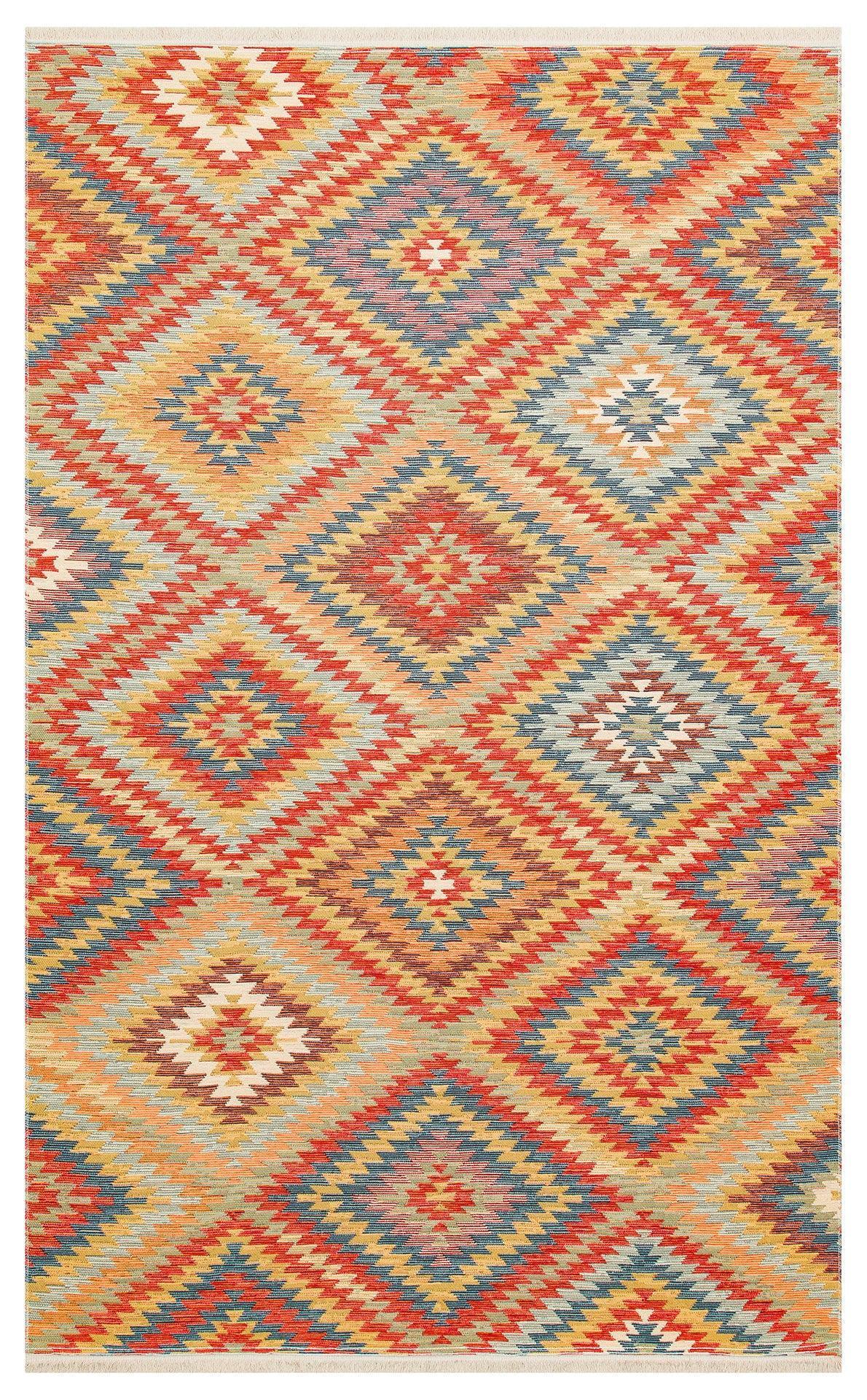 NOMAD 07 TERRA Yıkanabilir, Çift Taraflı Kullanıma Uygun Yumuşak Tuşeli Otantik Kilim - HALI VAGONU