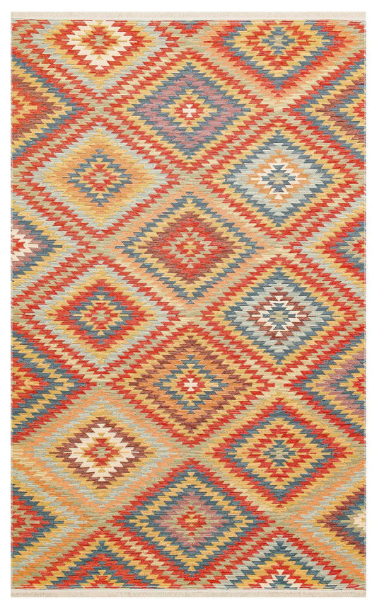 NOMAD 07 TERRA Yıkanabilir, Çift Taraflı Kullanıma Uygun Yumuşak Tuşeli Otantik Kilim - HALI VAGONU