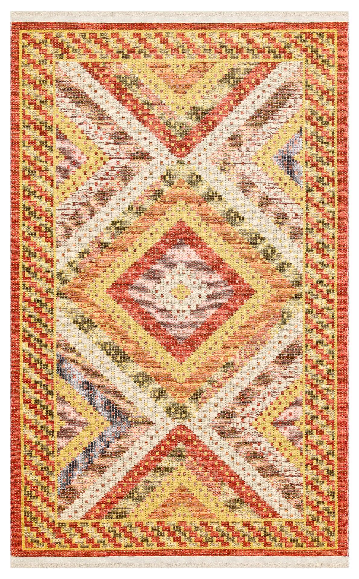 NOMAD 10 RED Yıkanabilir, Çift Taraflı Kullanıma Uygun Yumuşak Tuşeli Otantik Kilim - HALI VAGONU