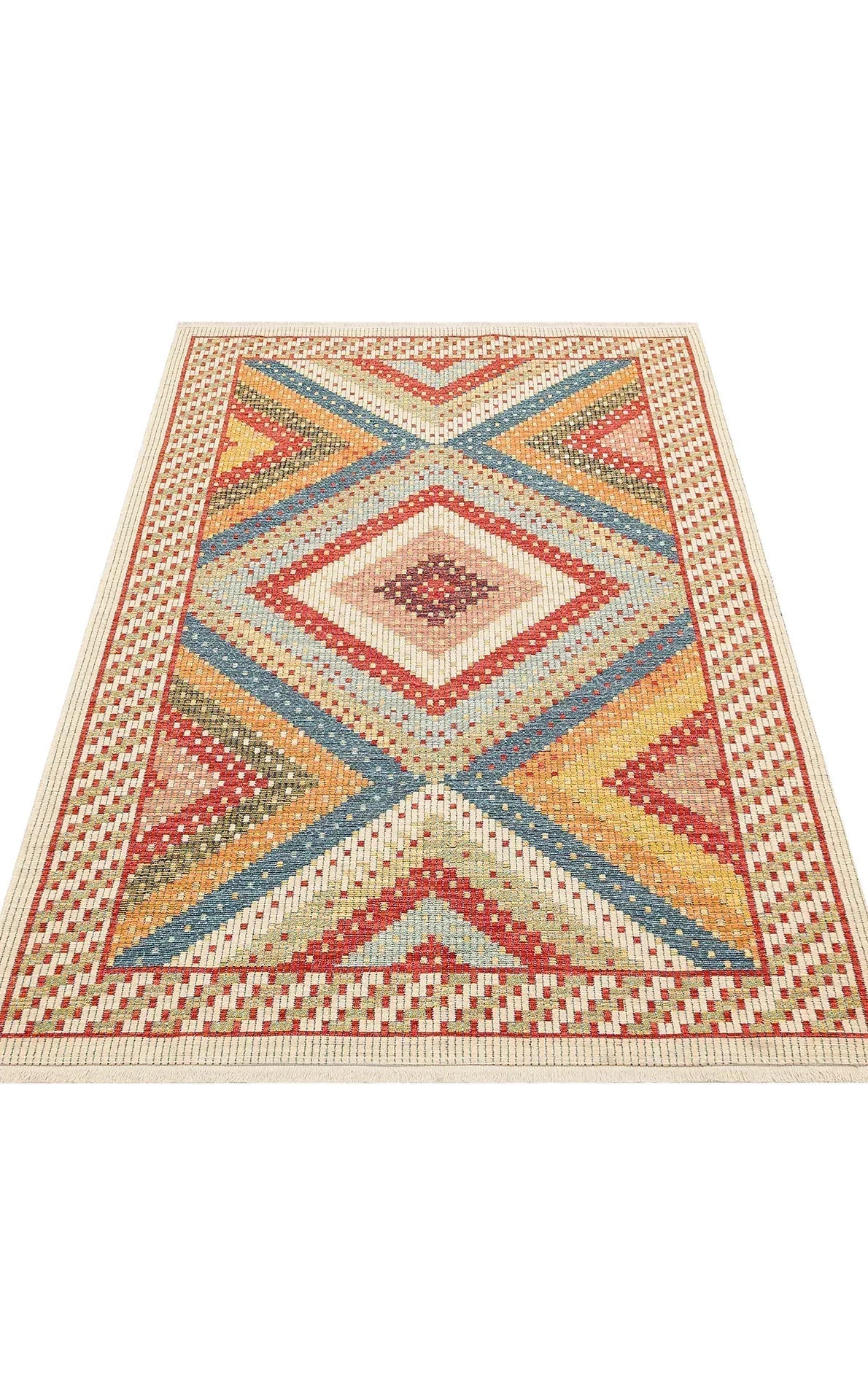 NOMAD 10 RED Yıkanabilir, Çift Taraflı Kullanıma Uygun Yumuşak Tuşeli Otantik Kilim - HALI VAGONU