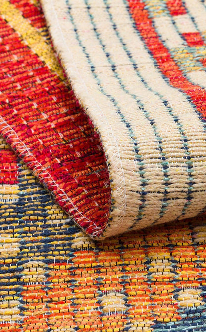 NOMAD 10 RED Yıkanabilir, Çift Taraflı Kullanıma Uygun Yumuşak Tuşeli Otantik Kilim - HALI VAGONU