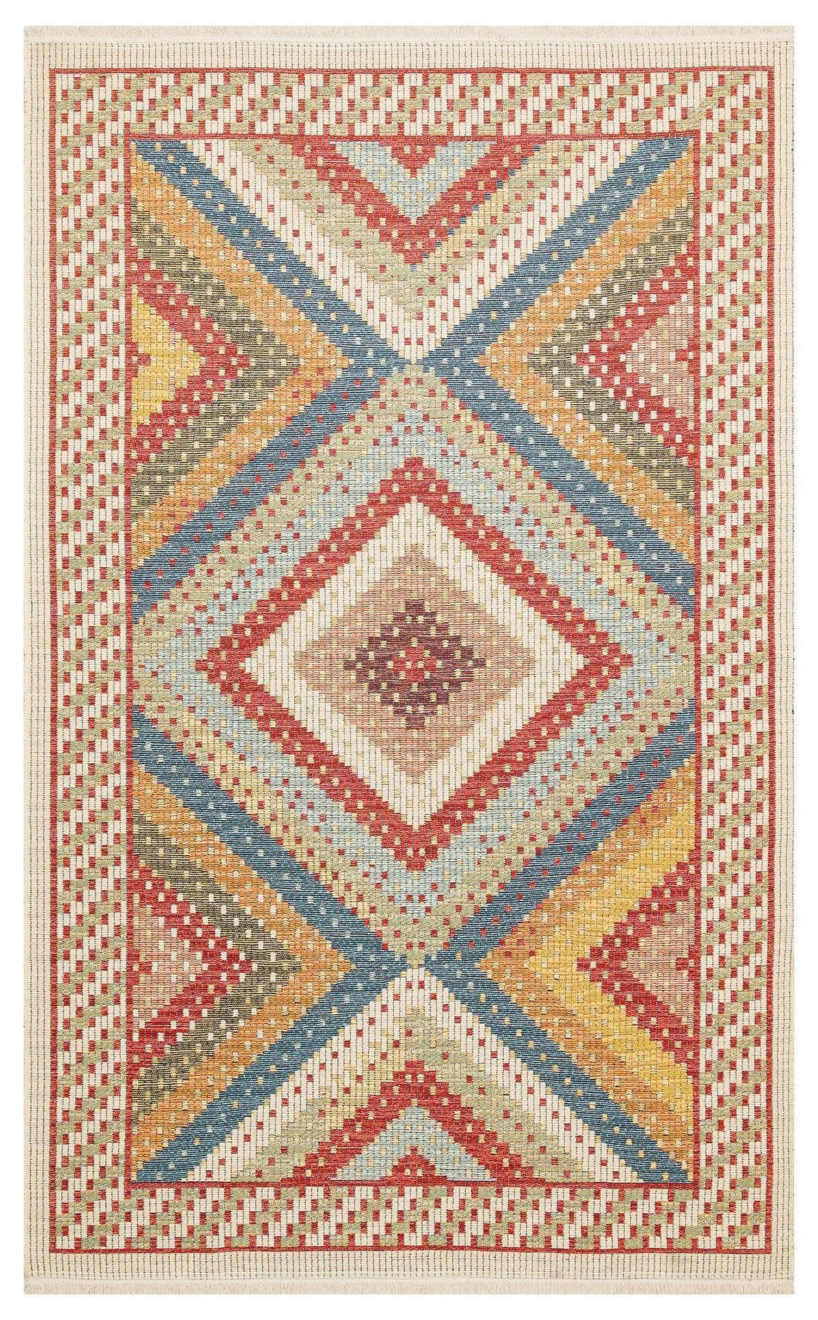 NOMAD 10 RED Yıkanabilir, Çift Taraflı Kullanıma Uygun Yumuşak Tuşeli Otantik Kilim - HALI VAGONU